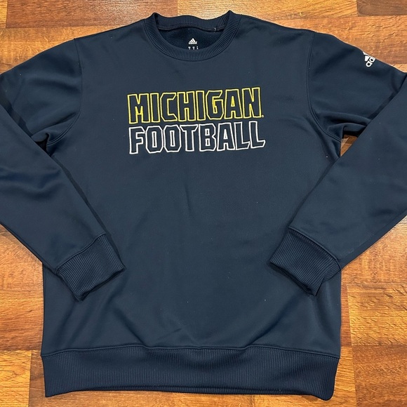 Adidas Mens Medium University of Michigan Football Wolverines Crewneck - Picture 1 of 7